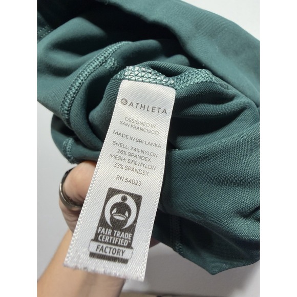 Athleta 7/8 Tight Womens XS Teal Pocket Leggings Logo - Picture 11 of 11
